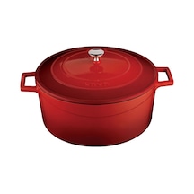 Lava Demir Döküm 28 CM Trendy Kırmızı Tencere Lvytc28K2R