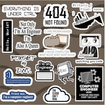 Yazılım Sticker Seti Laptop Notebook Telefon Etiket Bullet Journal 1