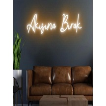 Akışına Bırak Yazılı Neon Tabela Turuncu