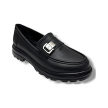 Fancy 836-26 Deri Loafer Tokalı Anatomik Kadın Ayakkabı Siyah