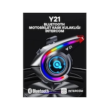 Hubrendy Kargo Y21 Rgb Işık Efektli Intercom Bluetooth Motosiklet Kask Kulaklığı Intercom Kulaklık 23477160