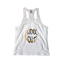 Top Glory Fitness Gym Tank Top Atlet Sporcu Atleti 5034 Beyaz