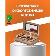 Müzikli Balerin Figürlü Takı Kutusu Piyano Desenli Dekoratif Siyah