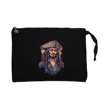 Kaptan Jack Jeperow Siyah Clutch Astarlı Cüzdan / El Çantası