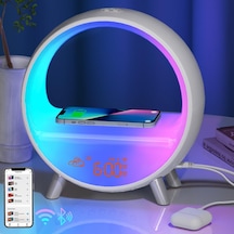 Momılla Kablosuz Şarj İstasyonu, Bluetooth Hoparlörlü Gündoğumu Çalar Saat
