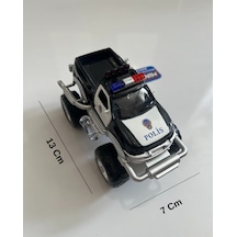 Metal Çek Bırak Sesli Canavar Polis Arabası 13x7x9 Cm Siyah