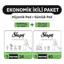 Sleepy Natural Ultra Hassas Hijyenik Ped Normal 24'lü + Günlük Ped Normal 40'lı