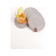 Dekoratif Salyangoz Jüt Dokuma Bardak Altlığı, 4 'lü Bardak Altlığı 001