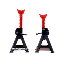 Worldforce 3 Ton Kapasiteli Kriko Standı Araç Sehpası 2'li Set Yüksekliği 275-425 Mm