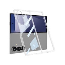 Galaxy Uyumlu Z Fold 7 Kılıf Pazarplus Full Camlı Kıpta Kılıf Şeffaf