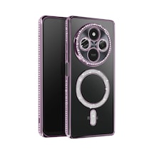Xiaomi Redmi 14c Uyumlu Joke Simli Magneticsafe Kılıf - Derin Mor