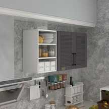 Kenzlife Hazır Mutfak Dolabı Kestane60 Gri Mod2 60 120 32 Mebran Kapak Suntalam Gövde Beyaz