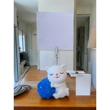 Saks Yumak Tutan Oturan Kawaii Kedi Temalı Not Tutacağı Fotoğraf Tutacak Tutucu Ofis Seti Hediyelik Saks Mavi
