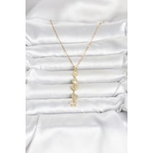 Mey İthalat 316l Çelik Gold Renk Şans Kolyesi Y Model Zirkon Taşlı Kadın Kolye - Özel Seri Meyeb69de19acd1f49d82c9064936 altın