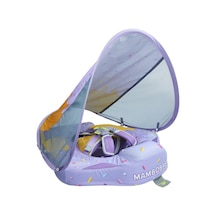 Mambobaby Yüzme Simidi - Purple Ice Cream, Emniyetli, Gölgelikli Ve Ayak Destekli
