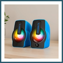 Bezos Usb Rgb Işıklı 1+1 6w Multimedya Hoparlör Seti Ob