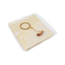 Hediyelik İpek Nur Tafta Seccade Gold & Güllü İnci Tesbih 8 Mm Gold 18 25cm 250gr Çok Renkli