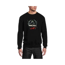 Overkill Iron Bound Metal Baskılı Siyah Erkek Sweatshirt (528795605)