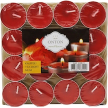 16 Parça Kırmızı Tea Light Yuvarlak Mum 5468 Çok Renkli