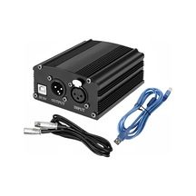 Wezone Siyah Usb 48v Fantom Güç Kaynağı - Mikrofon Dengeleyici, Stüdyo Ve Canlı Yayın İçin Sabit Voltaj Sağlayıcı