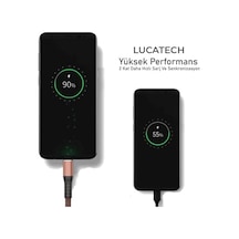 Type-c Hızlı Şarj Kablosu Kahverengi, Örgülü, Kırılmaz, 1m Usb Girişli Diğer