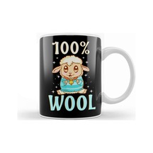 Cute & Funny 100% Wool Sheeps Are 100 Percent Wool Kupa Bardak Porselen Karışık