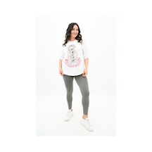 Kadın Büyük Beden Düşük Omuz Oversize T-shirt 1773-1-24 001