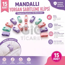Çok Renkli 15 Adet İğnesiz Yorgan Sabitleme Klipsi Güçlü Mandal Plastik Kaydırmaz Çarşaf Aparatı