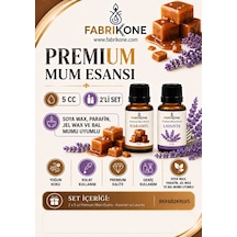 Premium Mum Esansı 5 Cc 2'li Set - Karamel, Lavanta - Soya Wax, Parafin, Jel Wax Ve Bal Mumu Uyumlu Bkfab2krlv5 Karışık