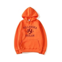 Turuncu Young Royals Hillerska Skolan Kapşonlu Hillerska Skolan Unisex Kapşonlu Kazak Grafik Kapüşonlu Xl Turuncu
