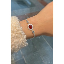 Gümüş Akik Taşlı Yassı Zincirli Bileklik Diğer