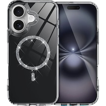 Mey İthalat Apple iPhone Uyumlu  16 Plus Live Diamond Magsafe Kapak - Siyah