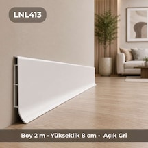 Linela Suya Dayanıklı Pvc Süpürgelik 8 Cm - Açık Gri - Lnl413