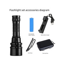 Geeksen Yüksek Güçlü Profesyonel Derin Deniz Dalış Feneri, Usb Şarjlı Led Aydınlatma, Manyetik Anahtarlı Çok Renkli