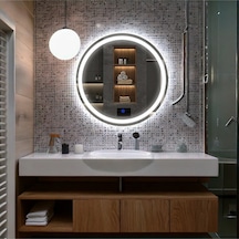 Aura Beyaz Led'li Kumlamalı Lavabo & Banyo Aynası Dokunmatik Sensörlü 80 X 80