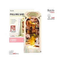 Rolife Tgb05 Falling Sakura Kitap Köşesi Book Nook Dıy Minyatür Maket Model Seti Mini Dollhouse 3d Model Kit Detaylı Dekoratif Hobi Seti 3d Puzzle Tiny House