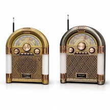 Ultratekno M-68bt Nostaljik Bluetooth Radyo Retro Jukebox Tasarım, Fm/am/sw 3 Band, Usb & Tf Kart Girişli, Şarjlı Taşınabilir Işıklı Müzik Kutusu