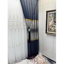 Amasra Ft614164 V-2501 Lacivert 1/3 Sık Pileli Fon Perde Apm Cok Renkli