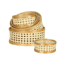 Vitale 5'li Rattan Tepsi Seti Ak.jj0006 Diğer