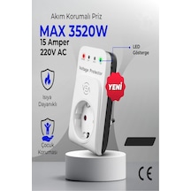 15a 3520w Akım Korumalı Tekli Priz Aşırı Yüksek Gerilim Koruma Dijital Göstergeli