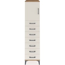 Kronos Dolap Tek Raflı 7 Çekmeceli Tek Kapaklı 44x59x182 Çam-... Çam