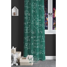 Matematik Desenli Fon Perde Genç Odası Oturma Odası Süet Dijital Baskılı Ekstrafor Büzgü Tek Kanat Çok Renkli