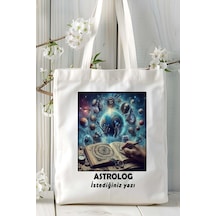 Art Hediye Astrolog Baskılı Bez Omuz Çantası Kişiye Özel Model 12 Çok Renkli