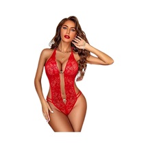 Mentra Online Özel Tasarım Kırmızı Dantelli Zincirli Şık Babydoll