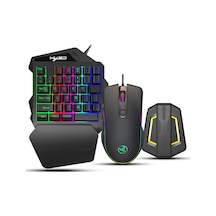 HXSJ P6 Klavye Fare Dönüştürücü + RGB Mouse + Klavye Seti