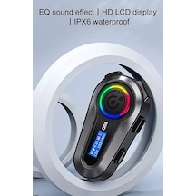 Rgb Işıklı Bluetooth Motosiklet Kask Kulaklık İntercom Su Geçirmez Ipx6 Lcd Ekran Fm Radyolu