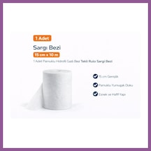 Bezos Sargı Bezi 15 Cm X 10 M 1 Adet Pamuklu Hidrofil Gazlı Bez Tekli Rulo Sargı Bezi Rengaren