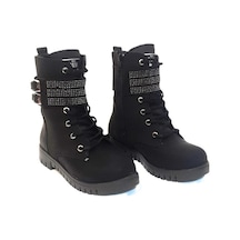 Fiyra Ign11 Siyah Zümrüt Taşlı Süslü Kız Çocuk Bot Siyah