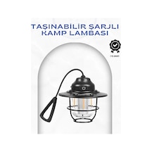 Mey İthalat Geometrik Tasarımlı Vintage Kamp Lambası - Type-c Şarj, Ayarlanabilir Parlaklık Renkli