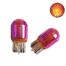 2 Adet 12v T20 P21/5w Çift Duy Büyük Dipsiz Amber Diadem Chrome